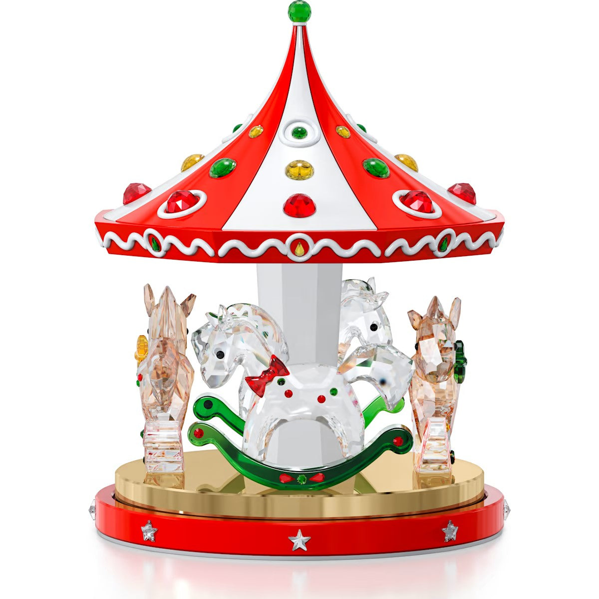 Decorative carousel with horses on a white background