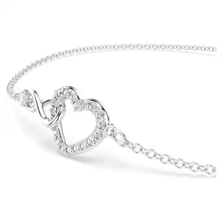 Swarovski Hyperbola Infinity Bracelet Infinity and heart, White, Rhodium plated - 5524421