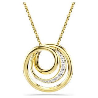 Swarovski Hyperbola necklace, Round cut, White, Gold-tone plated 5740410
