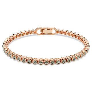 Swarovski Imber Emily Tennis bracelet, Round cut, Black, Rose gold-tone plated 5734240