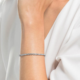 Swarovski Imber Tennis bracelet Round cut, White, Rhodium plated - 1808960