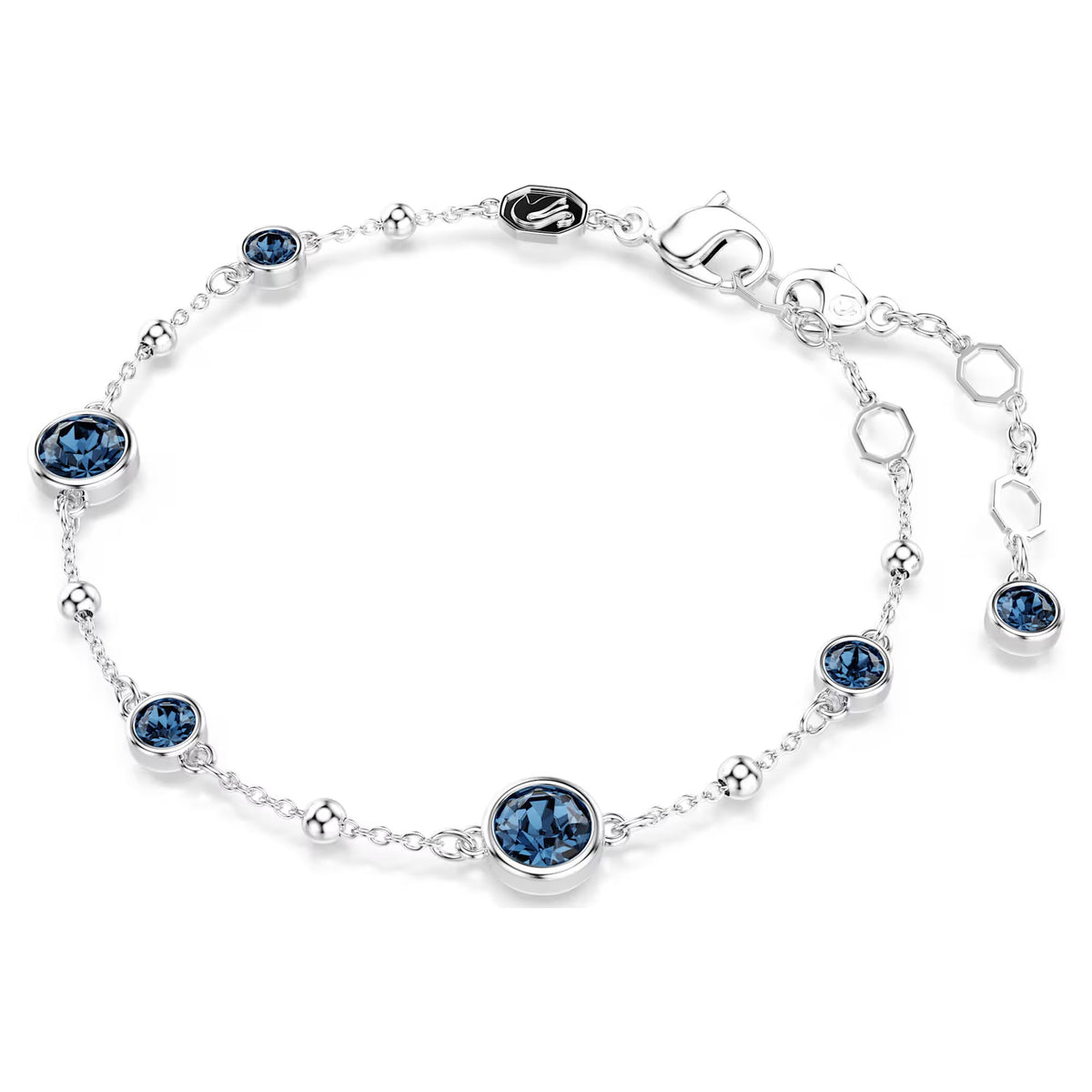 Swarovski Imber bracelet, Round cut, Blue, Rhodium plated 5730679