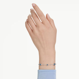 Swarovski Imber bracelet, Round cut, Blue, Rhodium plated 5730679