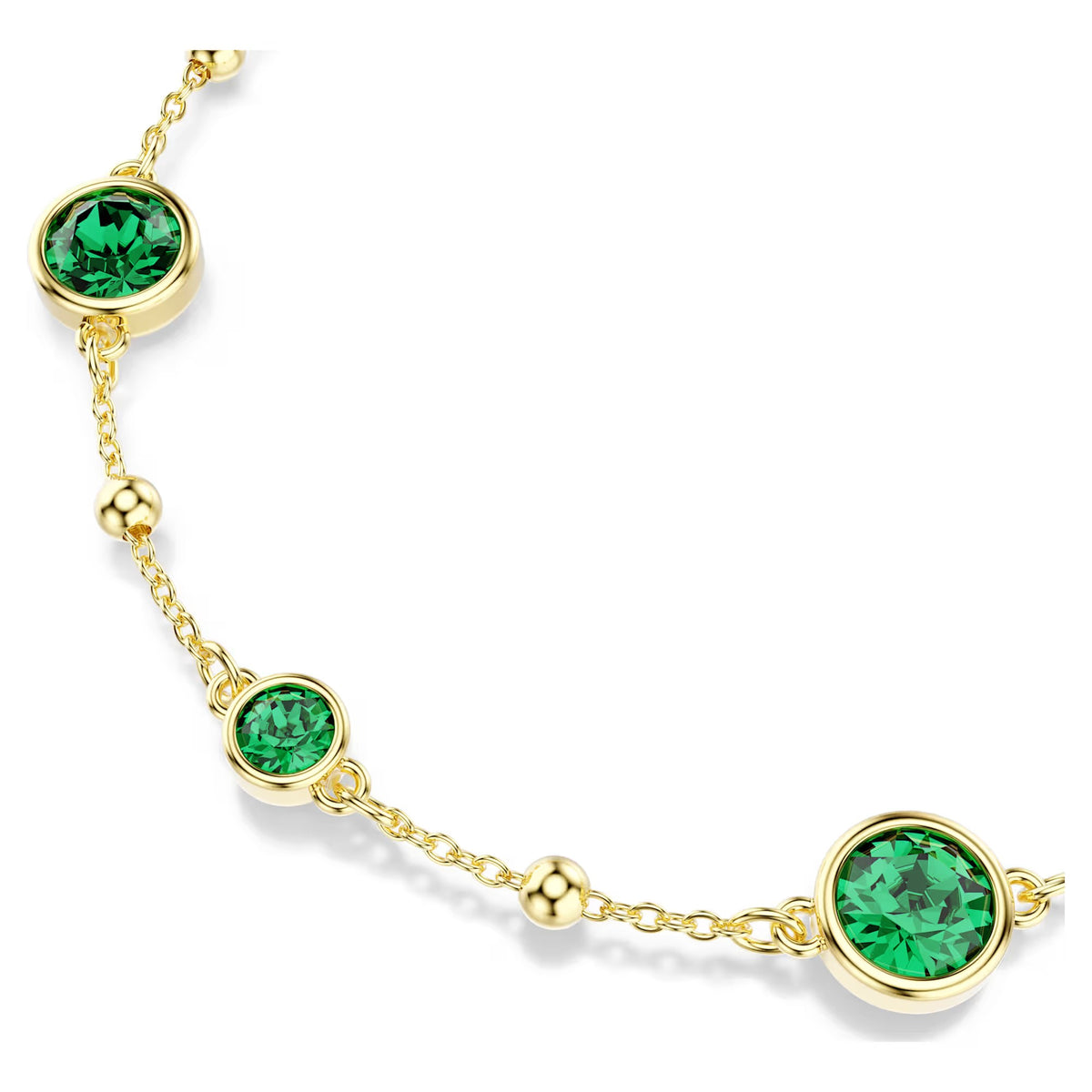Swarovski Imber bracelet, Round cut, Green, Gold-tone plated 5730676