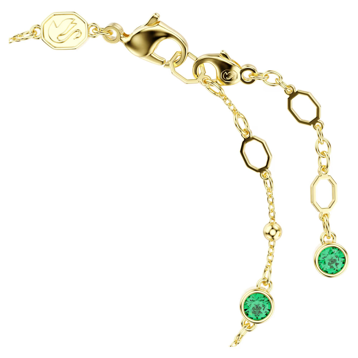 Swarovski Imber bracelet, Round cut, Green, Gold-tone plated 5730676