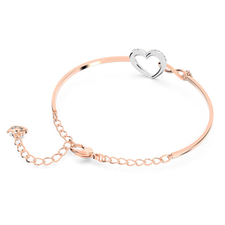 Swarovski Infinity bangle, Infinity and heart, White, Mixed metal finish - 5518869