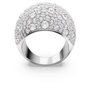 Swarovski Luna cocktail ring, Moon, White, Rhodium plated 5677133 Discontinued