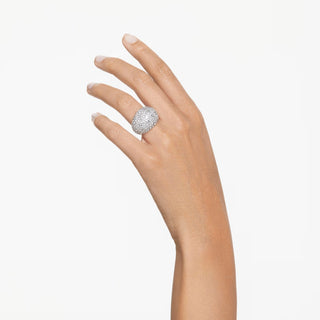 Swarovski Luna cocktail ring, Moon, White, Rhodium plated 5677133 Discontinued