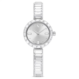 Swarovski Matrix Bangle watch, Swiss Made, Crystal bracelet, White, Stainless Steel 5677487