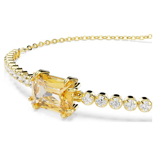 Swarovski Matrix Tennis bracelet, Mixed cuts, Caramel, Gold-tone plated 5730699