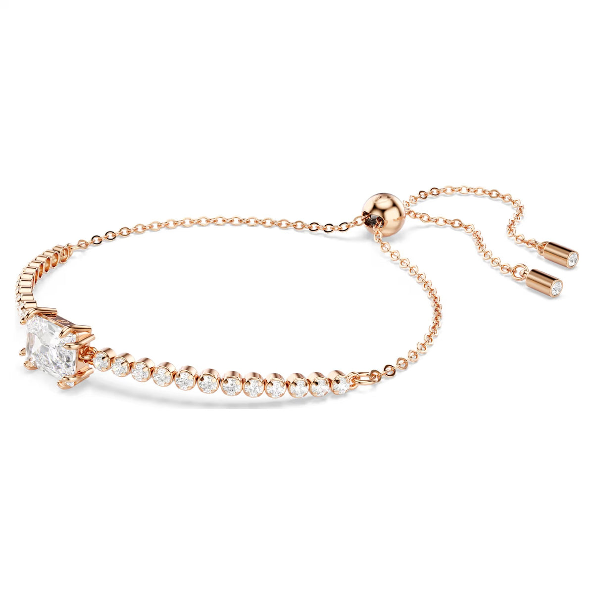 Swarovski Matrix Tennis bracelet, Mixed cuts, White, Rose gold-tone plated 5730706