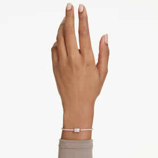 Swarovski Matrix Tennis bracelet, Mixed cuts, White, Rose gold-tone plated 5730706