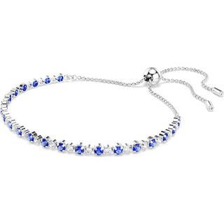 Swarovski Matrix Tennis bracelet, Mixed round cuts, Blue, Rhodium plated 5725854