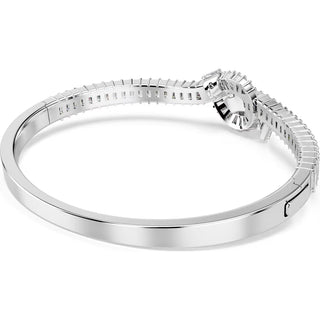 Swarovski Matrix bangle, Baguette cut, Knot, White, Rhodium plated 5727120