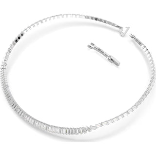 Swarovski Matrix necklace, Baguette cut, White, Rhodium plated 5727111