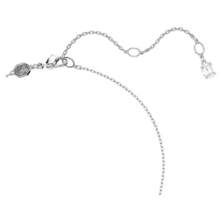 Swarovski Matrix pendant, Baguette cut, Knot, White, Rhodium plated 5728553