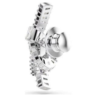 Swarovski Matrix tack pin, Baguette cut, Knot, White, Rhodium plated 5731102