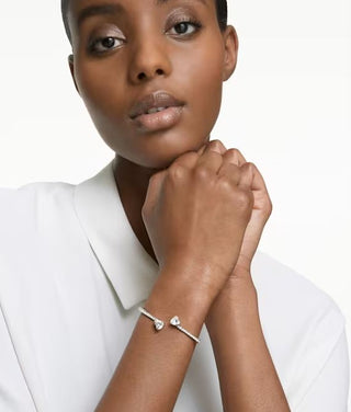 Swarovski Mesmera Attract bangle Heart, White, Rhodium plated - 5518814