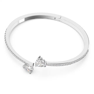 Swarovski Mesmera Attract bangle Heart, White, Rhodium plated - 5518814