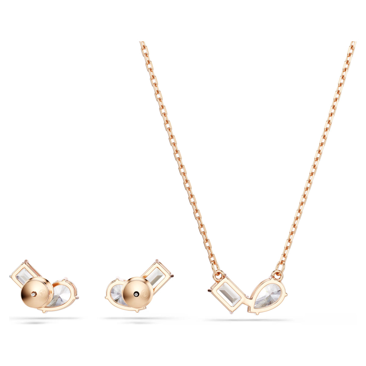 Swarovski Mesmera set, Pear cut, Octagon cut, White, Rose gold-tone plated 5734246