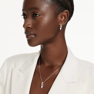 Swarovski Mesmera set, Pear cut, Round cut, White, Rhodium plated  - 5723197