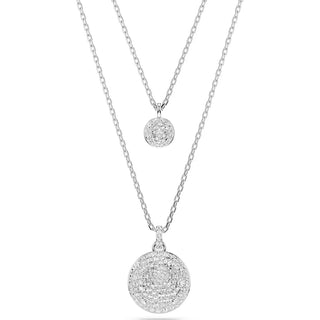Colgante Swarovski Meteora en capas, blanco, baño de rodio 5684244 