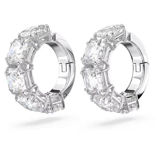 Swarovski Millenia Clip Earrings, Square Cut, White, Rhodium Plated - 5654557