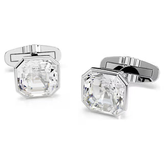 Swarovski Millenia cufflinks, Octagon cut, White, Rhodium plated 5733306
