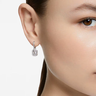 Swarovski Millenia drop earrings, Octagon cut, White, Rhodium plated - 5638495/5689684 (SS)