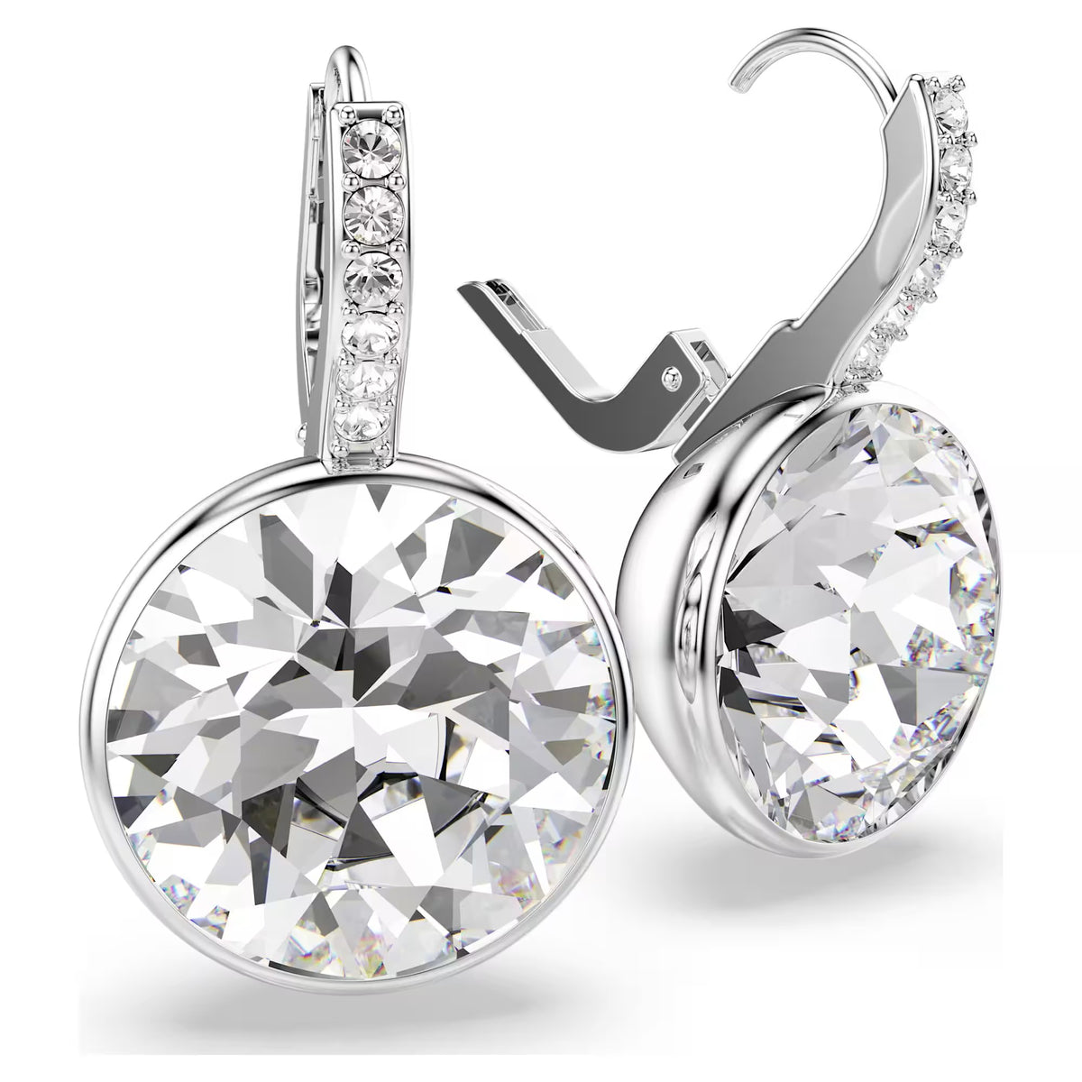 Swarovski Millenia drop earrings, Round cut, White, Rhodium plated 5731149