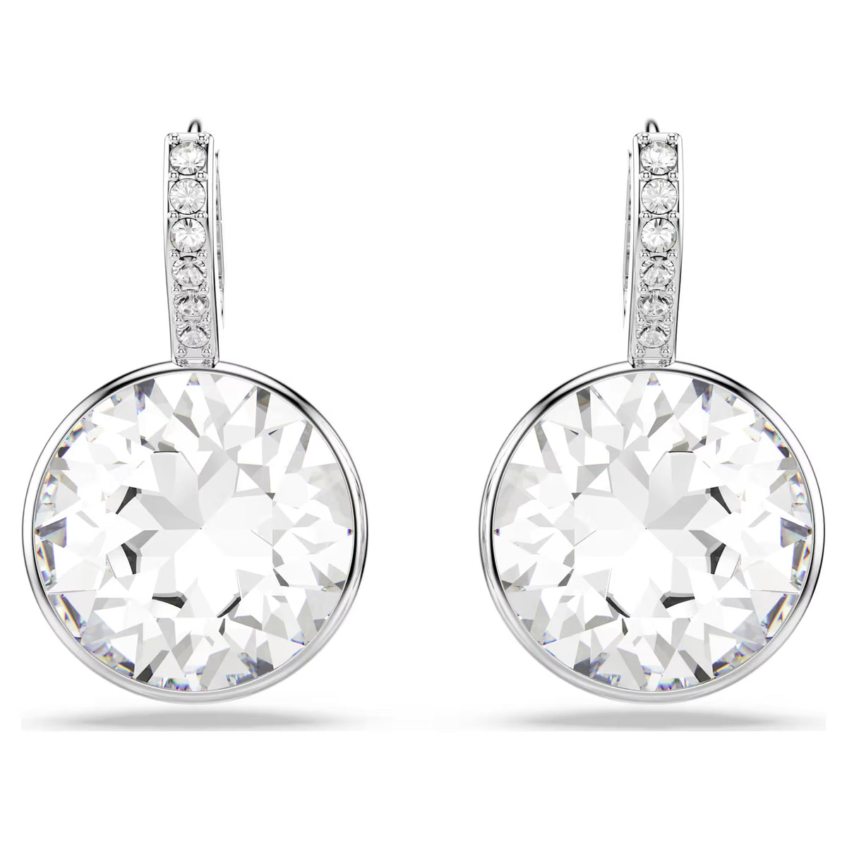Swarovski Millenia drop earrings, Round cut, White, Rhodium plated 5731149