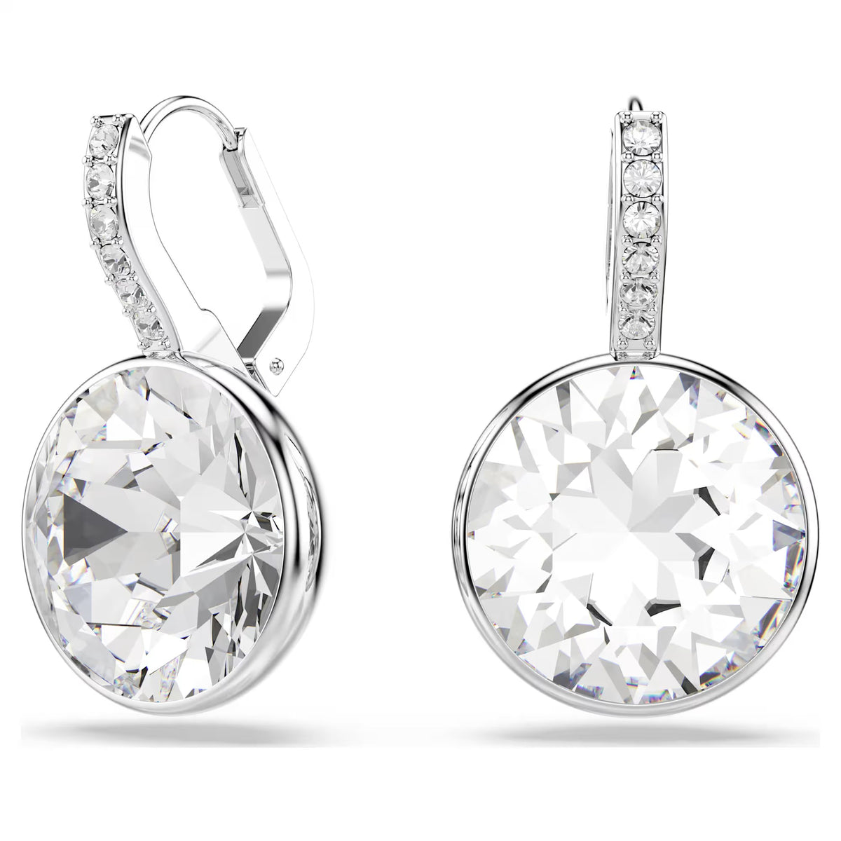 Swarovski Millenia drop earrings, Round cut, White, Rhodium plated 5731149