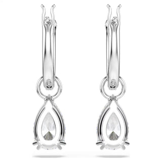 Swarovski Millenia hoop earrings Pear cut, White, Rhodium plated - 5636716