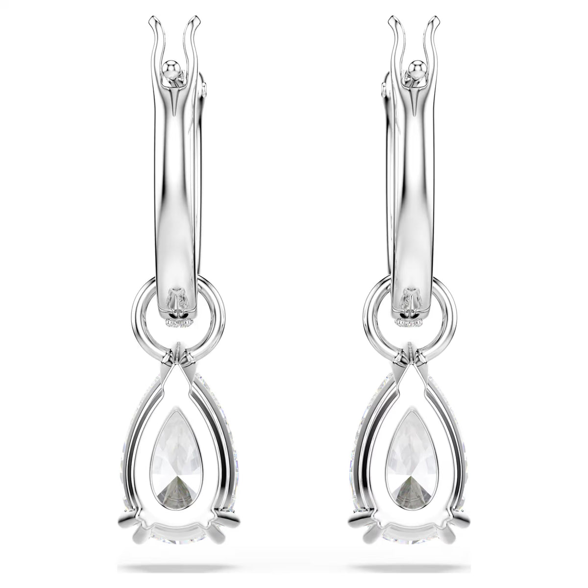 Swarovski Millenia hoop earrings Pear cut, White, Rhodium plated - 5636716