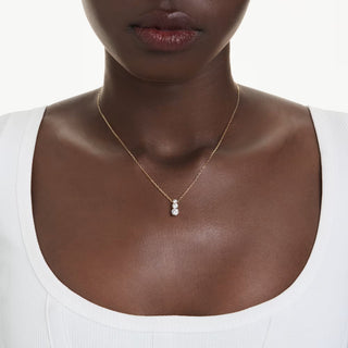 Swarovski Stilla Attract pendant, Round cut, White, Gold-tone plated 5723298