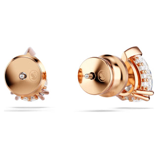 Swarovski Stilla stud earrings, Pear cut, White, Rose gold-tone plated 5734248