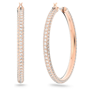 Swarovski Stone Hoop Pierced Earrings, Pink, Rose-Gold Tone Plated 5383938