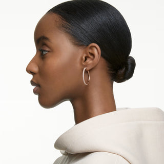 Swarovski Stone Hoop Pierced Earrings, Pink, Rose-Gold Tone Plated 5383938