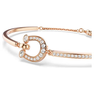 Swarovski Symbolica bangle Pavé, Horseshoe, White, Rose gold-tone plated 5741461