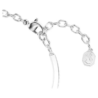 Swarovski Symbolica bangle, Round cut, Pavé, Horse shoe, Blue, Rhodium plated 5736983