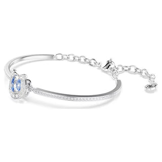 Swarovski Symbolica bangle, Round cut, Pavé, Horse shoe, Blue, Rhodium plated 5736983