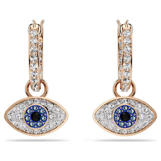 Swarovski Symbolica drop earrings, Eye, Multicolored, Rose gold-tone plated 5736982