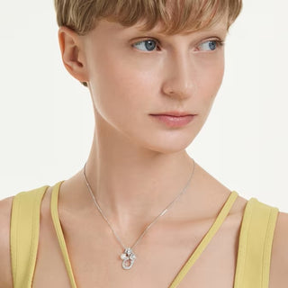 Swarovski Symbolica pendant, Crystal pearl, Round cut, Pavé, Horse shoe, White, Rhodium plated 5736247