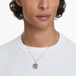 Swarovski Symbolica pendant, Evil eye, Medium, Multicolored, Gold-tone plated - 5692166