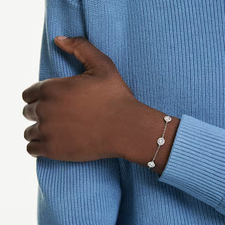 Swarovski Una Angelic bracelet, Round cut, Double sided motifs, White, Rhodium plated 5732272