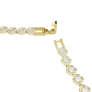 Swarovski Una Angelic necklace, Round cut, Small, White, Gold-tone plated 5751560