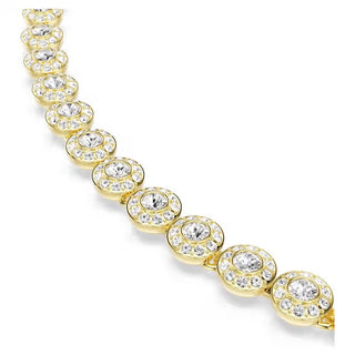 Swarovski Una Angelic necklace, Round cut, Small, White, Gold-tone plated 5751560