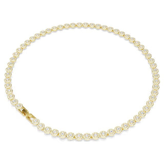 Swarovski Una Angelic necklace, Round cut, Small, White, Gold-tone plated 5751560
