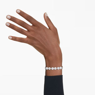 Swarovski Una Tennis bracelet Round cut, White, Rhodium plated - 5682279
