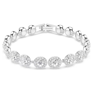 Swarovski Una Tennis bracelet Round cut, White, Rhodium plated - 5682279